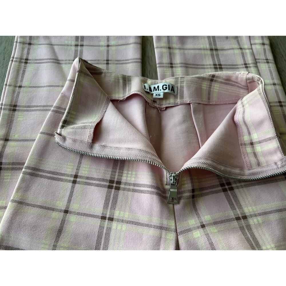 I.AM.GIA Pink Polaris  Plaid High Waisted Pants - XS - Picture 6 of 9